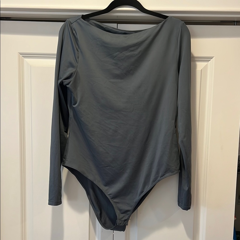H&M Charcoal Blue Long Sleeve Bodysuit